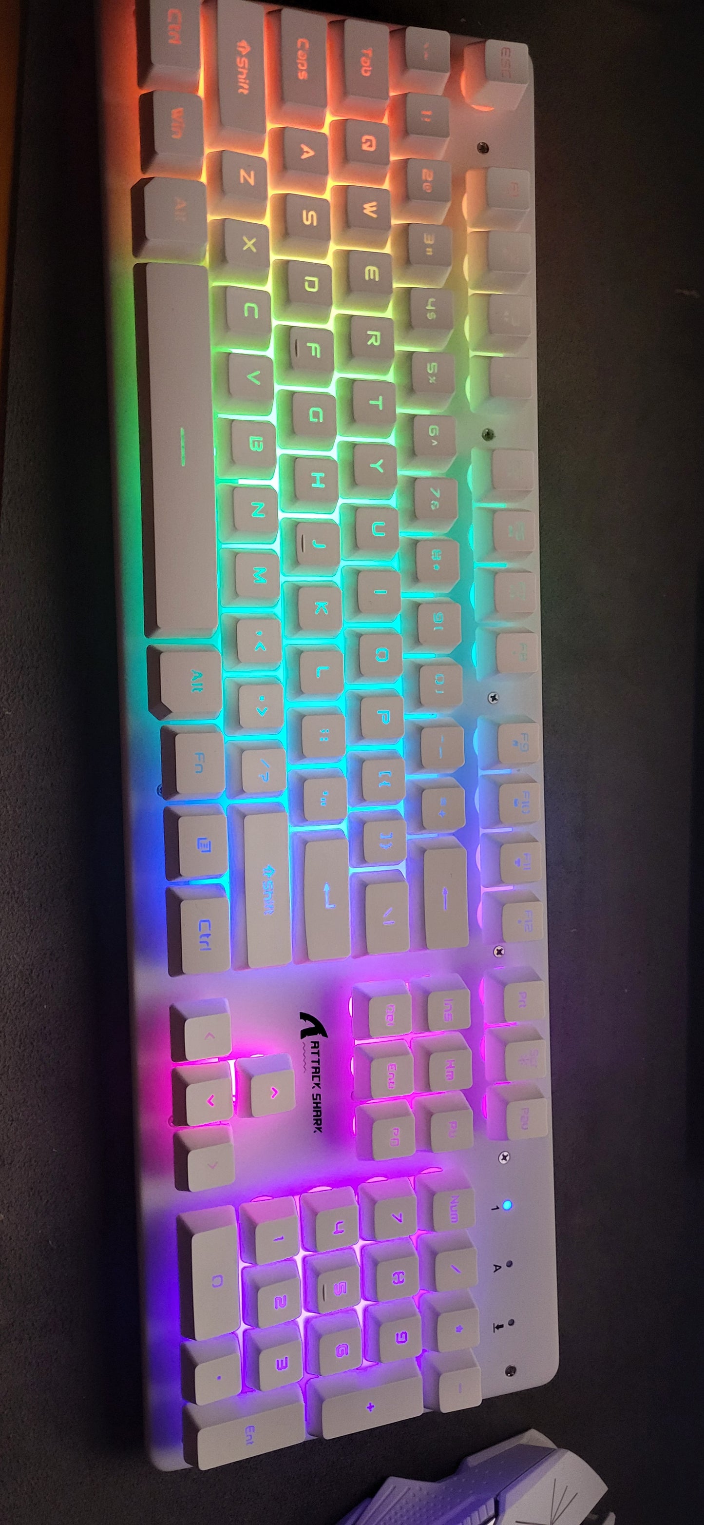 White rgb keyboard and mouse combo