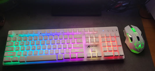 White rgb keyboard and mouse combo