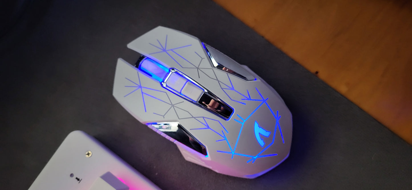 White rgb keyboard and mouse combo